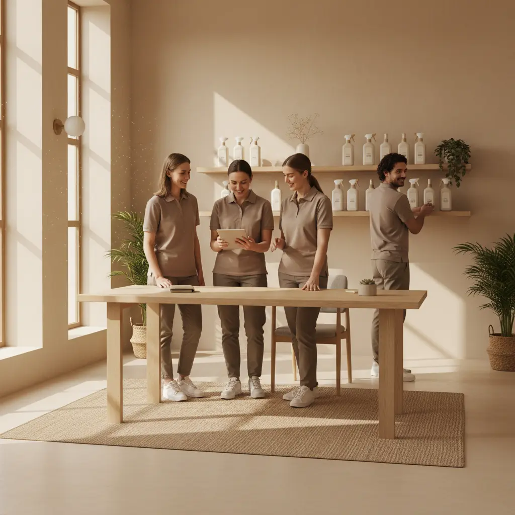 Professional cleaner at work